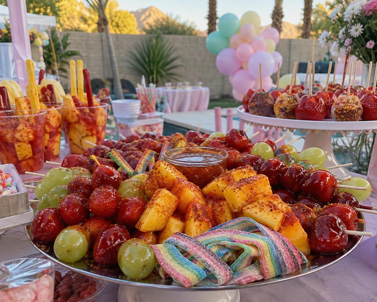 Candied fruit platter on a Las Vegas party table